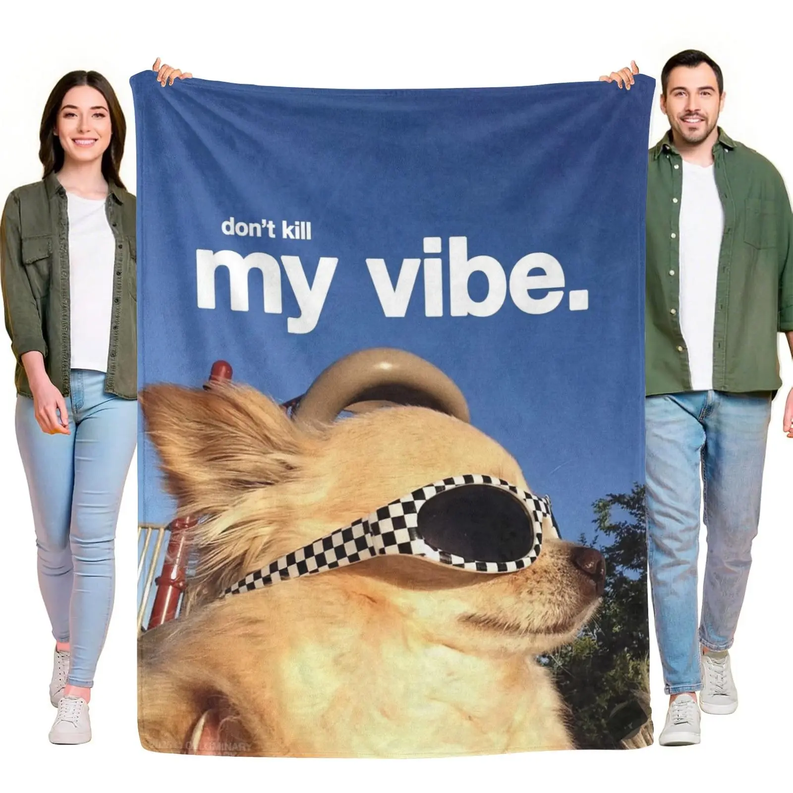 Flannel Blanket Cool Chihuahua Dog With Sunglasses Print Soft Warm Throw Blanket All‑Season Home Sofa Bed Decor Gift