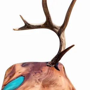 Rustic Antler Jewelry Holder - Natural Wood Base for Necklaces Bracelets & Rings - Stylish Organizer for Favorite Pieces