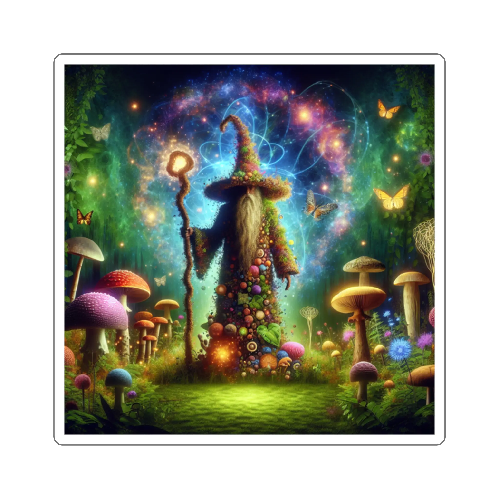 Mushroom Wizard Square Stickers