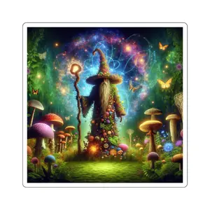 Mushroom Wizard Square Stickers