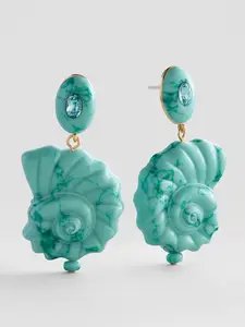 Mina Turquoise Shell Earrings - Turquoise