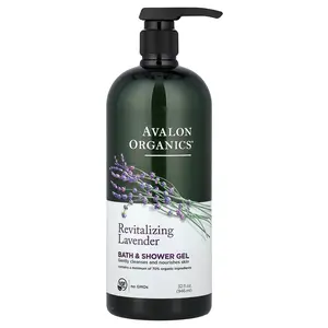 Avalon Organics Bath & Shower Gel, Revitalizing Lavender, 32 fl oz (946 ml)