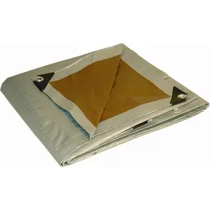 10x15 Multi-Purpose Silver/Brown Heavy Duty Poly Tarp (10'x15')
