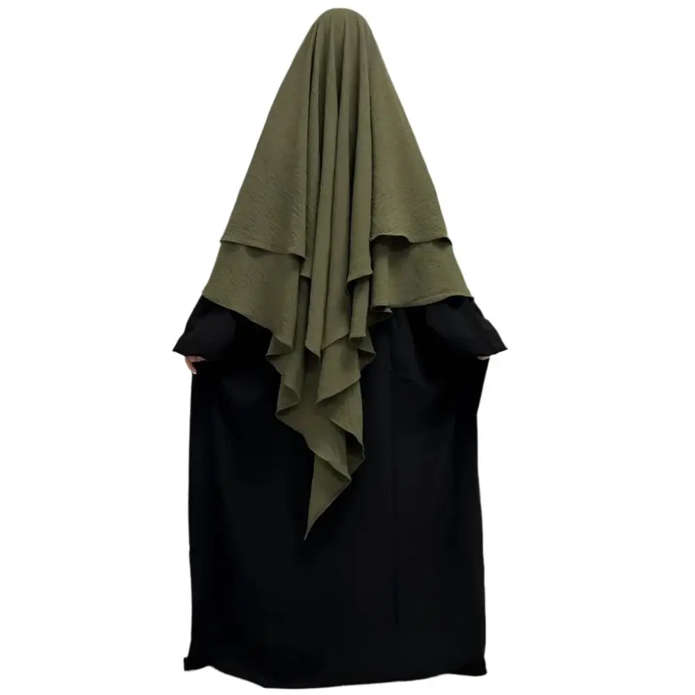 Muslim Women's Double Layer Khimar Hijab - Modesty Fashion Scarf Shawl, Clothing Accessory