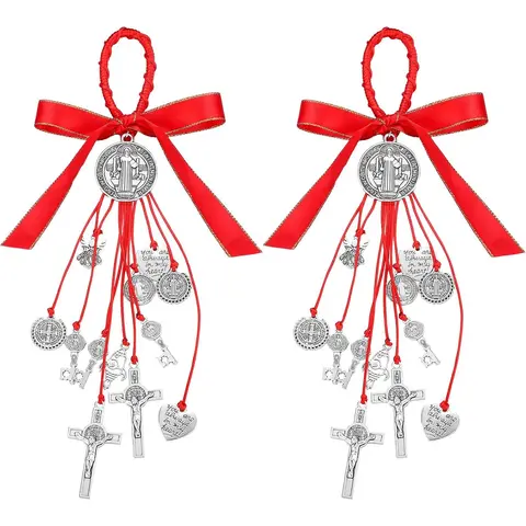 Saint Benedict Medal Protection from Evil Blessing Charm Catholic Saint Benito Medalla Handmade Jewelry Charms for Women Men Car Gift
