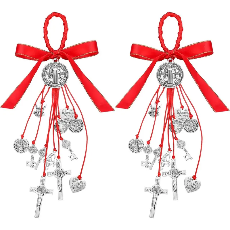 Saint Benedict Medal Protection from Evil Blessing Charm Catholic Saint Benito Medalla Handmade Jewelry Charms for Women Men Car Gift