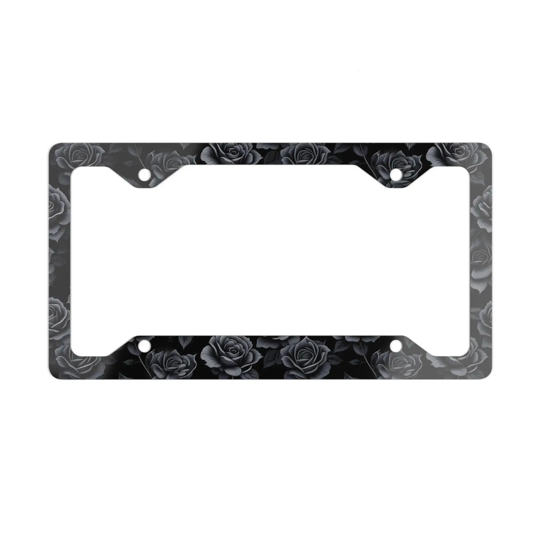 Black Rose License Plate Frame, Gothic Car Decor, Exterior Car Accessories for Women, Witchy Floral New Car Gift for Her