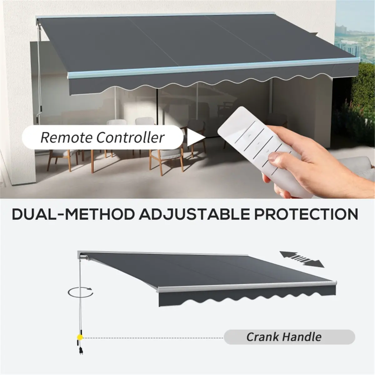 Electric Awning  /Patio Retractable Awning  -AS(Using high-quality and premium materials) ,Waterproof and UV resistant,firm,seek shelter from the rain,Prevent exposure to direct sunlight,sunshade