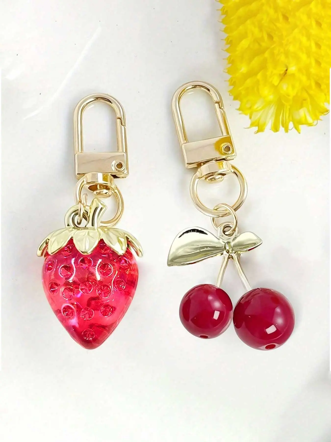 Red strawberry + red cherry