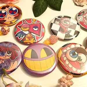 The Amazing Digital Circus Character Pins Button : Pomni, Jax, Ragatha, Caine, Kinger, Gangle, Zooble Pins