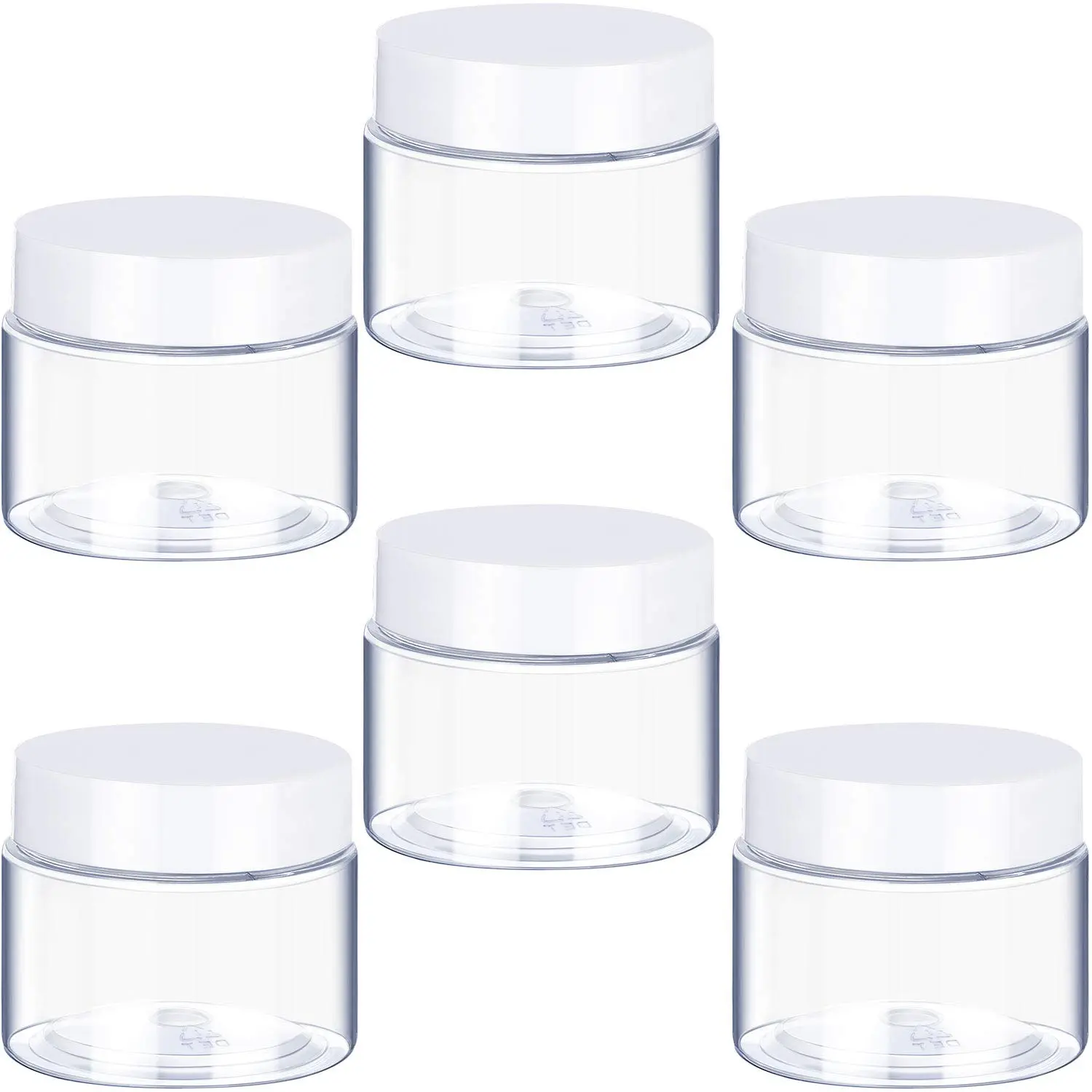 6 Pack Clear Plastic Container Jars with Lids for Travel Storage, Eye Shadow, Nails, Paint, Jewelry