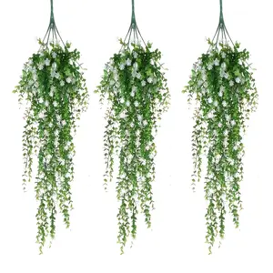 3 Pack of Mountain Camellia Hanging Plants - Artificial Green Plants for Home Decoration, Easter Plastic Flowers for Courtyard Decoration, Hanging Camellias Without Containers Indoors, Valentine'S Day Decoration, Wedding Decoration decor