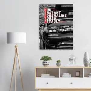 Mazda Miata Poster | Mini Instant Adrenaline Turbo Assault | Funny Poster | Car Poster | Gift Ideas wall decor car lover enthusiast Matte Decoration