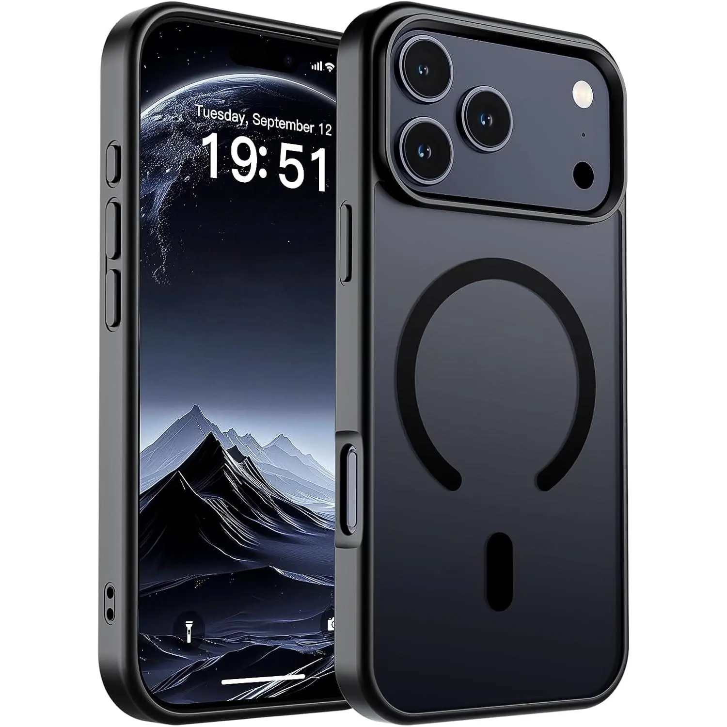 Magnetic Phone Case for iphone 17 16 15 14 13 12 Pro Max black Cases Matte Translucent Shockproof iphone 17 pro max phone cases, Drop Protective  Military Grade Protective,for Men Women Girls ﻿