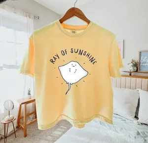 Stingray Boxy Tee, Funny Ocean Pun Graphic Shirt, Sea Life Summer Aesthetic Top