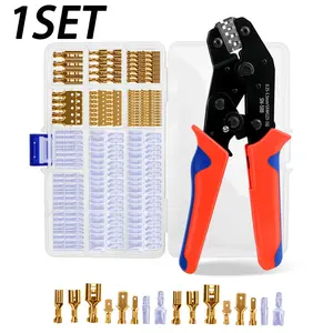 Wire Connectors Set with Pliers Tools, 2.8/4.8/6.3mm Electric Crimp Terminals, 58b Ratchet Crimper for Car Audio & Speakers