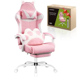 Gaming Chair, Seenda Ergonomic Video Game Chair with Footrest and Lumbar Support,Computer Chair Height Adjustable with Swivel Seat and Headrest