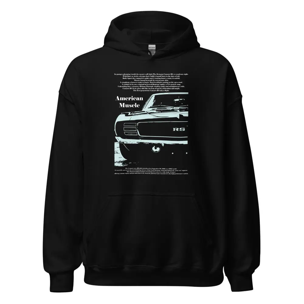 First Generation Chevy Camaro RS Rally Sport Muscle Car Historic Poem Unisex Hoodie