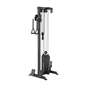 MIKOLO G5 Weight Stack Pulley Tower, 210LBS Dual Cable Machine, 1:1/2:1 Ratio Wall Mounted Lat Tower with 33 Positions, Home Gym Back/Arm/Chest Workout Station