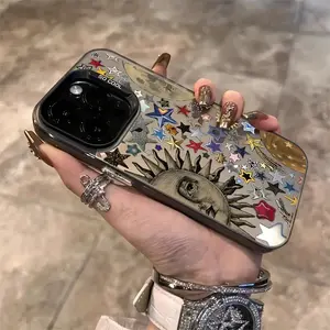Fashion Colorful Star and Moon Phone Case for iPhone 17 16 15 14 13 12 11 PRO MAXPLUS, AIR and XR XS MAX 7 8Plus, Shockproof Matte Back Cover,Gift for friend, girls