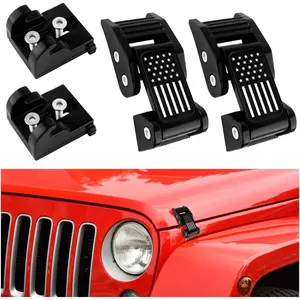 2PCS Aluminum Hood Latch Lock For Jeep Wrangler JK,JKU 2007-2018,Cool American Flag Hood Pin Kits Car Decorations for Reducing Hood Shaking