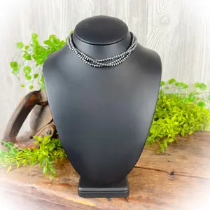 Twisted Navajo Style Pearl Layered Choker - 4mm