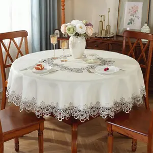 Round Lace Tablecloth, 1 Count Table Decoration Supplies for Home Kitchen Dining Room, Table Decorations for Home Party Wedding, Picnic Table Cover