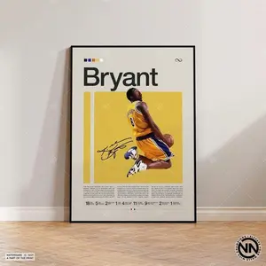 [Sale up to 50%] Kobe Bryant Poster, LA Lakers Poster, NBA Poster, Sports Poster, Mid Century Modern, NBA Fans, Basketball Gift, Sports Bedroom Posters