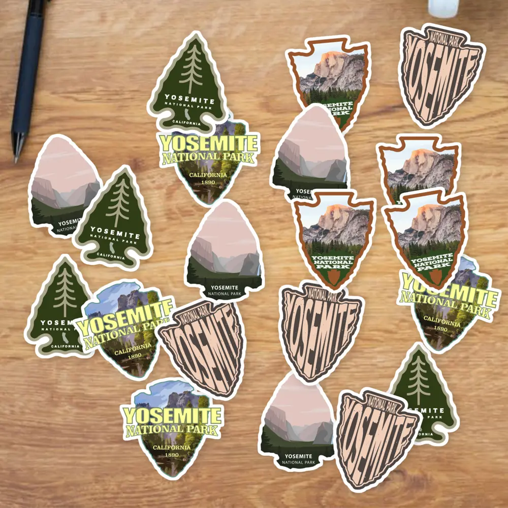 Stickers Pack 20 Pcs Arrowhead Waterproof Colorful Yosemite Bottle Skateboard National Laptop Guitar Park Vinyl Bumper Aesthetic Luggage Water Bike Car