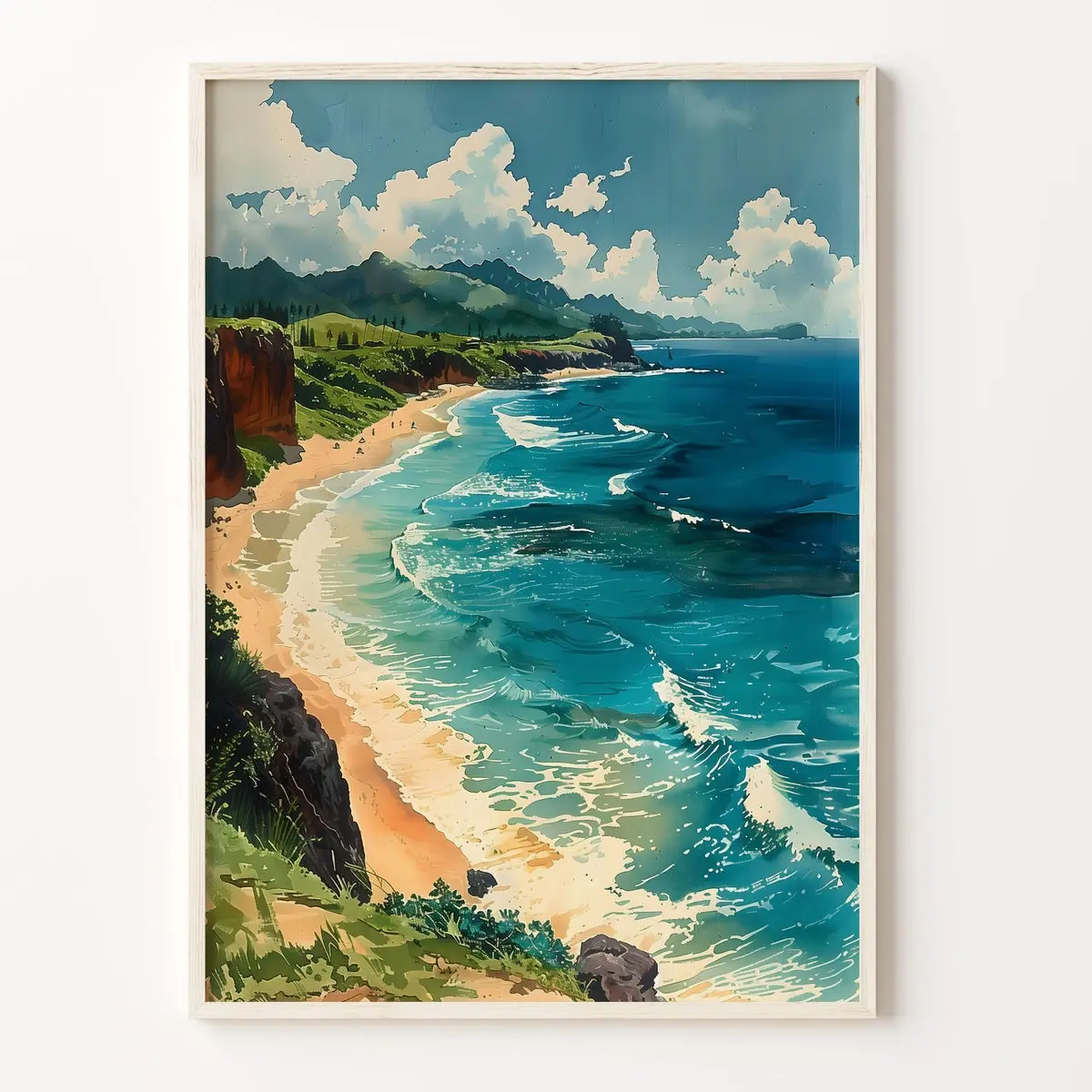 Maui Coastline Print: Hawaii Wall Art, Hawaii Wall Print, Hawaii poster, Unframed