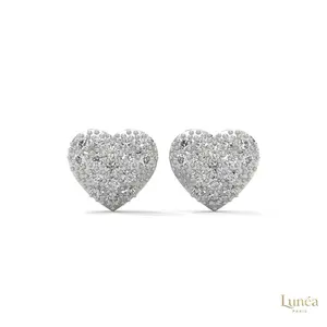 0.30 CT. Diamond Heart Stud Earrings | Lab Grown | 14K Gold & Platinum