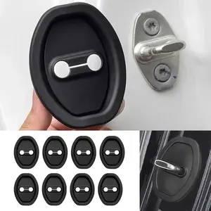 8pcs Car Door Lock Silicone Cover, Silent Vehicle Pad Stable Automotive Exterior Accessories Protector for Automobile Quietness Noise Reduction Protective Silicone Guard