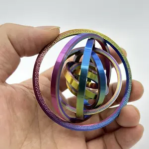 3D Printed Fidget Spinner Ring, Colorful Stripes & Swirls, 360° Rotating Design, Office & Home Use, Creative Gift, Fashionable Appearance