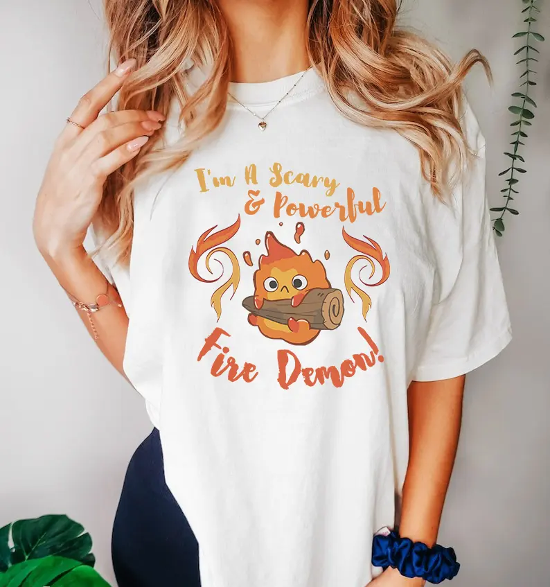 Calcifer Scary & Powerful Fire Demon Howl's Moving Castle T-Shirt