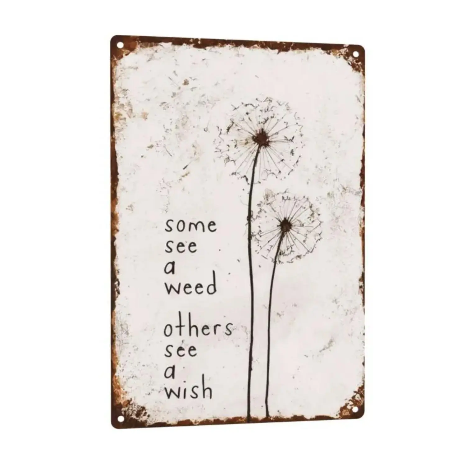 Charming Dandelion Wishing Decor Tin Sign for Wall and Living Room Accents