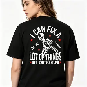 "I Can't Fix Stupid" Graphic Hoodie |   Funny Mechanic Quote Sweatshirt |   Men's Streetwear Casual Daily Wear Top