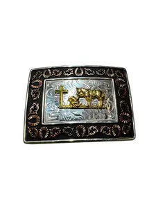 Western Style Praying Cowboy Buckle Hebilla Vaquera Oracion