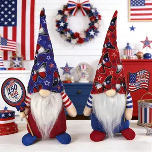 1pc American Independence Day 250th Anniversary Dwarf Figure, Rudolph Little Man Faceless Doll Decoration, Unique Collectible Ornament