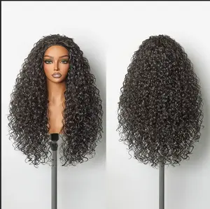 Black Women's Kinky Curly Lace Front Human Hair Wig, Pre-Plucked Natural Hairline, Glueless Hair Extension Wig