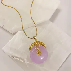 RICH ROUND LAVENDER JADE necklace