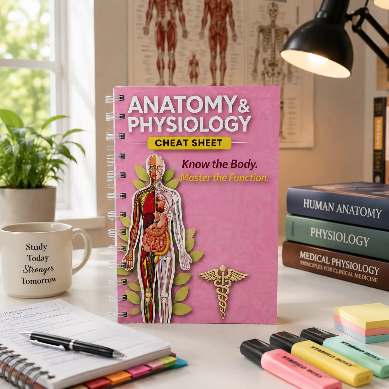 Anatomy & Physiology Cheat Sheet Notebook | Medical Student Study Companion
