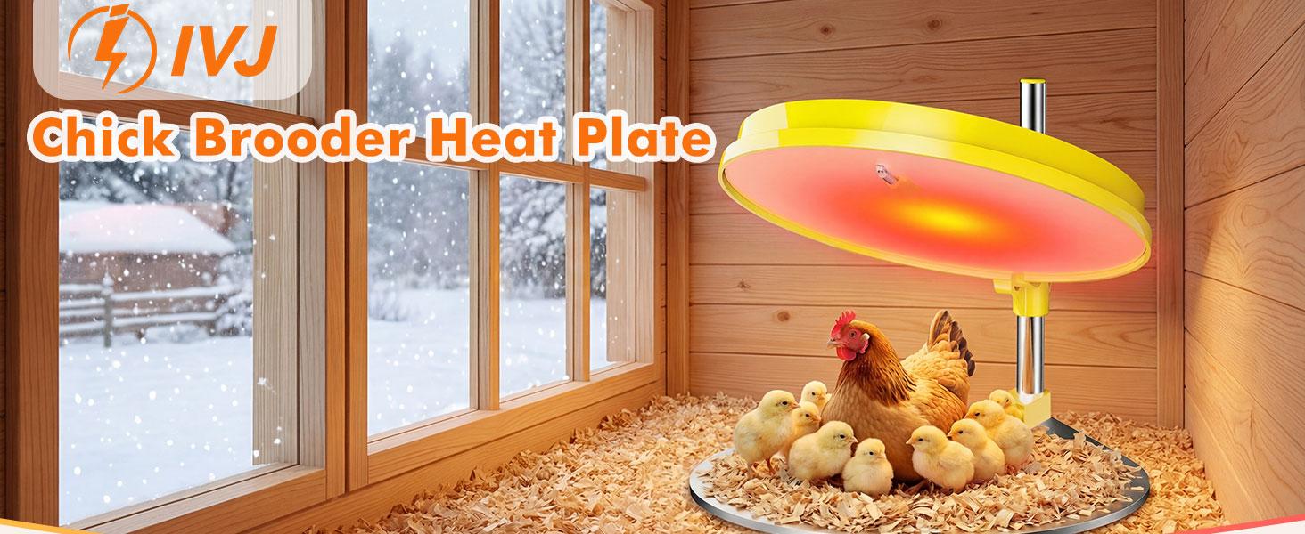 45W Adjustable Chick Brooder Heating Plate, Anti-Fire Energy-Saving Poultry Heater, Height & Angle Adjustable for Chicks Ducks Quail