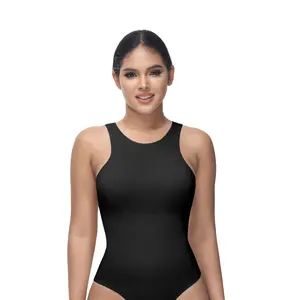 Soo Slick Snatch Me Up Bodysuit – Tummy Control, High Neck, Sleeveless Shapewear, Thong, Sculpting with Removable Padding – Women's Minimalist Comfort