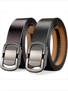 High Quality Men's Black Belts Luxury Adjustable Genuine Leather Black Brown Waistband 3.5cm Width Formal Suit Male Waist Belt High Quality Buckle