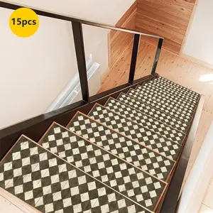 Non-Slip Stair Carpet, Step Protection Carpet, Decorative Bordered Stair Mat, Modern Geometric Rug, Decorative Rugs for Home Decoration & Bedroom Accessories - Suitable for Indoor, Outdoor Stairs & Multiple Scenarios