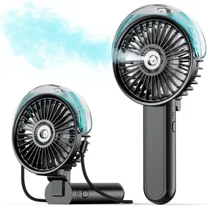 Portable Misting Fan - 180? Foldable Handheld Personal Fan with Mist Spray, 3 Speeds, 30ml Water Tank, USB Rechargeable for Travel, Outdoors, Makeup, Camping, Home, and Office Use