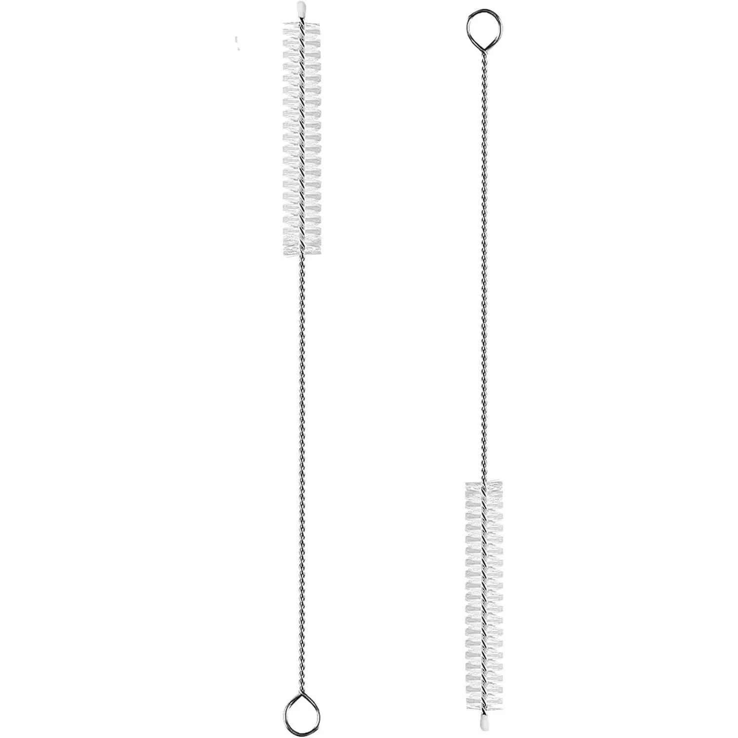 2 Pack Straw Cleaner Brush,  Metal Handles Straw Cleaner Brush Extra Long for  Mug 40, 30, 20 oz, 10mm Wide Straw Cleaner Brush for Sippy Cup, Water Bottle and Tubes (Clear+Clear)