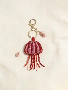 Sweet Jellyfish Keychain, Handmade Beaded Gradient Fringe Pendant, Cute Girl Heart Bag Charm, All Seasons Accessory