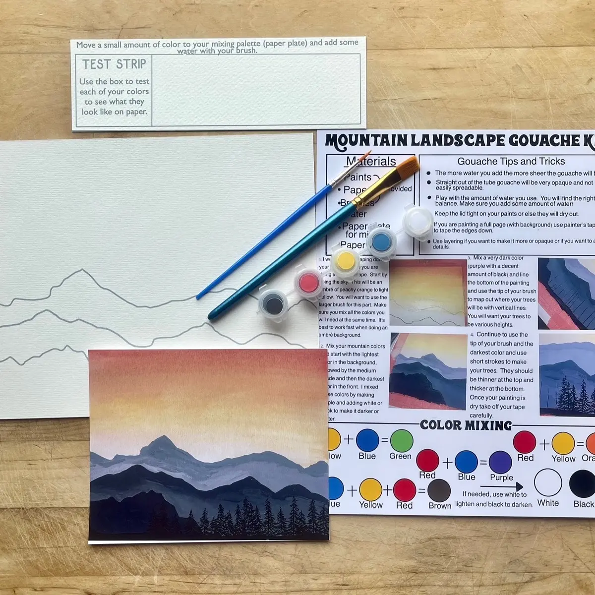 Mountain Landscape Gouache Painting Kit