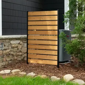 5ft H x 3.2ft W (1 Panel) No Dig Enclo Concord Cedar Wood Privacy Screen, Great to Hide Trash Cans, Decorative Patio Privacy Screen, Outdoor Privacy Fence Panel, Air Conditioner Fence, EC18022